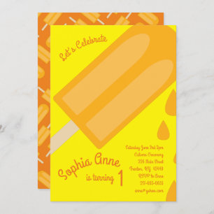 Popsicles 1st Birthday Cute Summer Invitations Kaart
