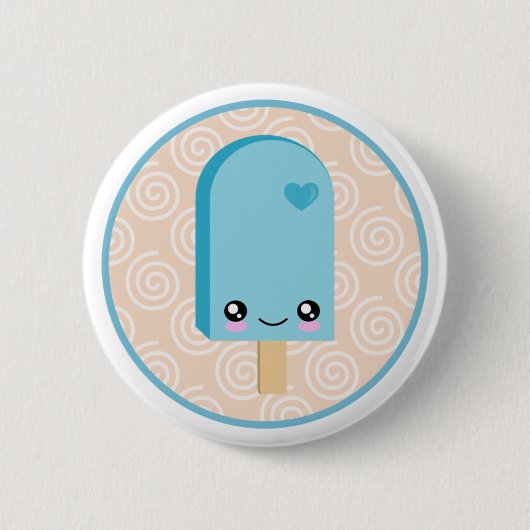 Popsicles Aqua Blue Kawaii Buttonnen Ronde Button 5,7 Cm (Voorkant)