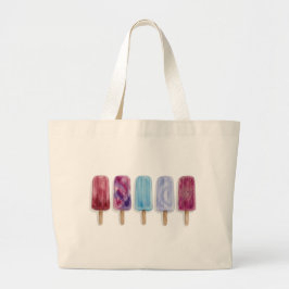 Popsicles aquarel schilderkunst artistieke zomerse grote tote bag