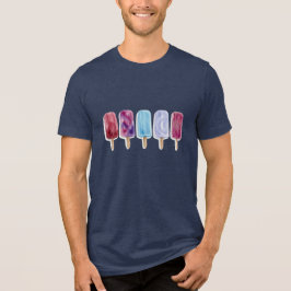 Popsicles aquarel schilderkunst artistieke zomerse Tri-Blend shirt