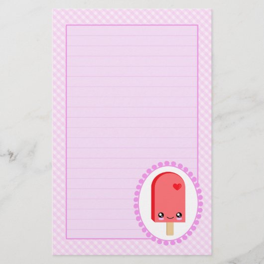  popsicles Cherry Fruit Kawaii Stationery Briefpapier (Voorkant)