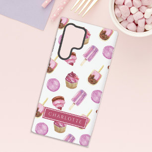 Popsicles en cupcakes roze samsung galaxy hoesje