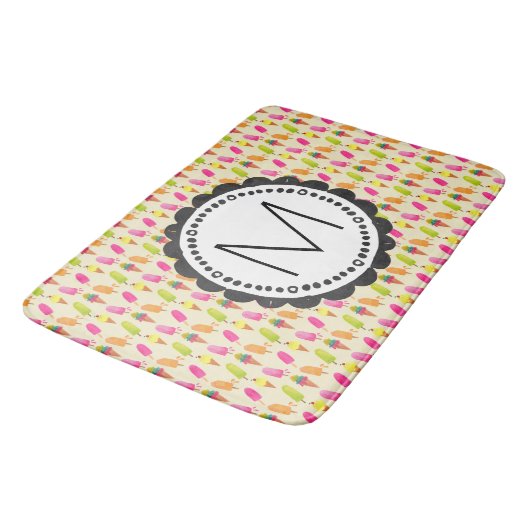 Popsicles en Ice Cream bevatten aangepaste monogra Badmat (Gekanteld)