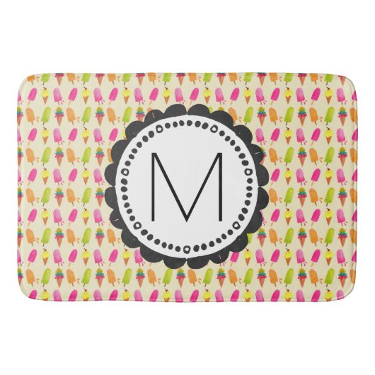 Popsicles en Ice Cream bevatten aangepaste monogra Badmat (Voorkant)