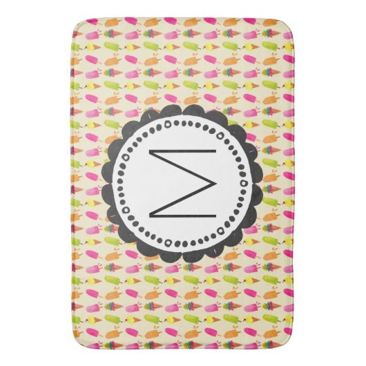Popsicles en Ice Cream bevatten aangepaste monogra Badmat (Voorkant Verticaal)