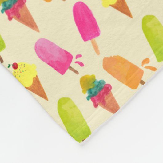 Popsicles en Ice Cream bevatten aangepaste monogra Fleece Deken (Hoek)