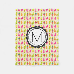 Popsicles en Ice Cream bevatten aangepaste monogra Fleece Deken