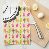 Popsicles en Ice Cream bevatten aangepaste monogra Theedoek (Quarter Fold)