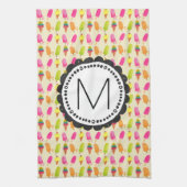 Popsicles en Ice Cream bevatten aangepaste monogra Theedoek (Verticaal)