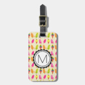 Popsicles en Ice Cream gepersonaliseerd monogram Bagagelabel (Voorkant verticaal)