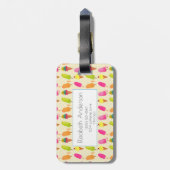 Popsicles en Ice Cream gepersonaliseerd monogram Bagagelabel (Achterkant verticaal)