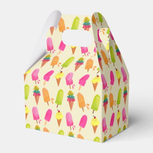 Popsicles en Ice Cream gepersonaliseerd monogram Bedankdoosjes (Achterkant)