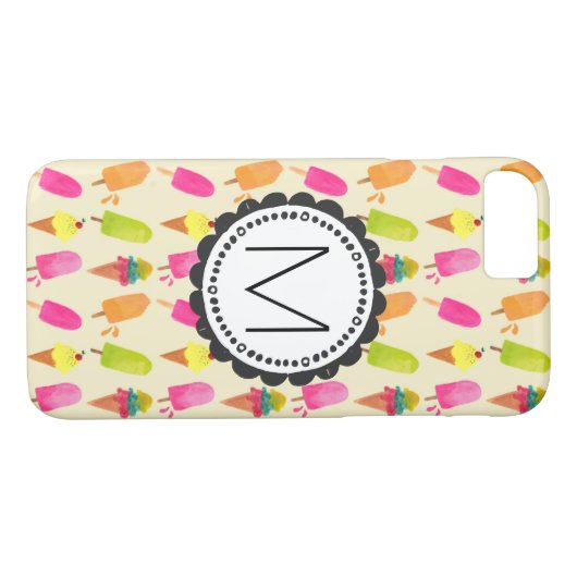 Popsicles en Ice Cream gepersonaliseerd monogram Case-Mate iPhone Case (Achterkant (Horizontaal))