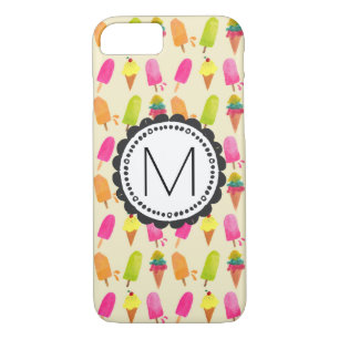 Popsicles en Ice Cream gepersonaliseerd monogram Case-Mate iPhone Case