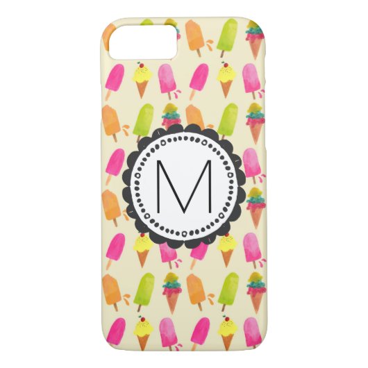 Popsicles en Ice Cream gepersonaliseerd monogram Case-Mate iPhone Case (Achterkant)