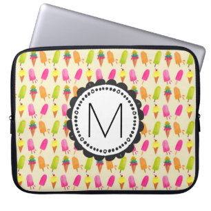 Popsicles en Ice Cream gepersonaliseerd monogram Laptop Sleeve