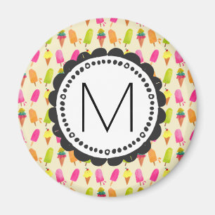 Popsicles en Ice Cream gepersonaliseerd monogram Magneet