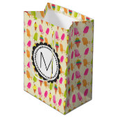 Popsicles en Ice Cream gepersonaliseerd monogram Medium Cadeauzakje (Voorkant Gekanteld)