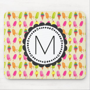 Popsicles en Ice Cream gepersonaliseerd monogram Muismat