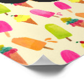 Popsicles en Ice Cream gepersonaliseerd monogram Poster (Hoek)