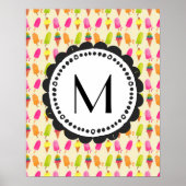 Popsicles en Ice Cream gepersonaliseerd monogram Poster (Voorkant)
