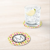 Popsicles en Ice Cream gepersonaliseerd monogram Ronde Kartonnen Onderzetter (Insitu)