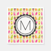 Popsicles en Ice Cream gepersonaliseerd monogram Servetten (Voorkant)