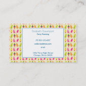 Popsicles en Ice Cream gepersonaliseerd monogram Visitekaartje (Achterkant)