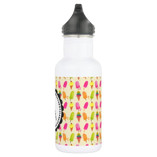Popsicles en Ice Cream gepersonaliseerd monogram Waterfles (Rechts)