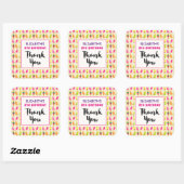 Popsicles en Ice Cream Pattern Birthday Bedankt Vierkante Sticker (Vel)