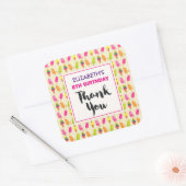 Popsicles en Ice Cream Pattern Birthday Bedankt Vierkante Sticker (Envelop)