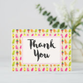 Popsicles en Ice Cream Zomerpatroon Dank u Bedankkaart (Staand voorkant)
