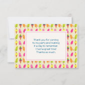 Popsicles en Ice Cream Zomerpatroon Dank u Bedankkaart (Achterkant)