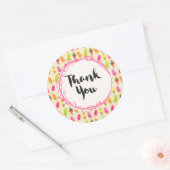 Popsicles en Ice Cream Zomerpatroon Dank u Ronde Sticker (Envelop)