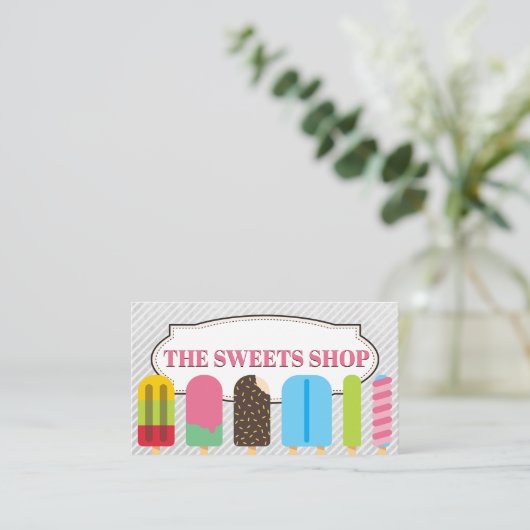 Popsicles en ijskap klantenkaartje (Staand voorkant)