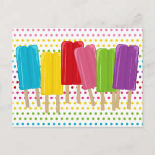 Popsicles en Polka Dots Briefkaart