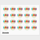Popsicles en Polka Dots Ronde Sticker (Vel)