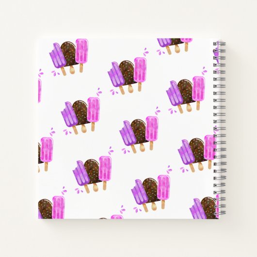 Popsicles Ice Cream Lolly Personalized Sketchbook Notitieboek (Achterkant)