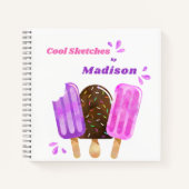 Popsicles Ice Cream Lolly Personalized Sketchbook Notitieboek (Voorkant)