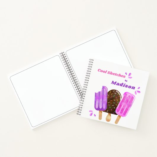 Popsicles Ice Cream Lolly Personalized Sketchbook Notitieboek (Binnen)
