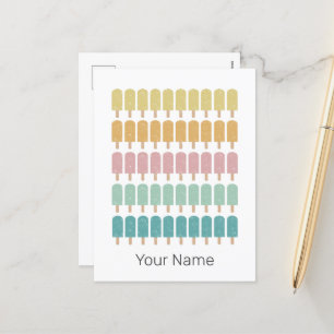 Popsicles  Ice Cream Retro Summer Design Feestdagenkaart