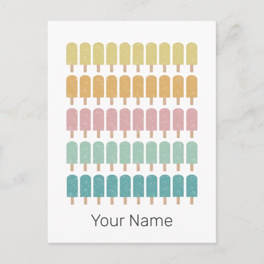 Popsicles  Ice Cream Retro Summer Design Feestdagenkaart (Voorkant)