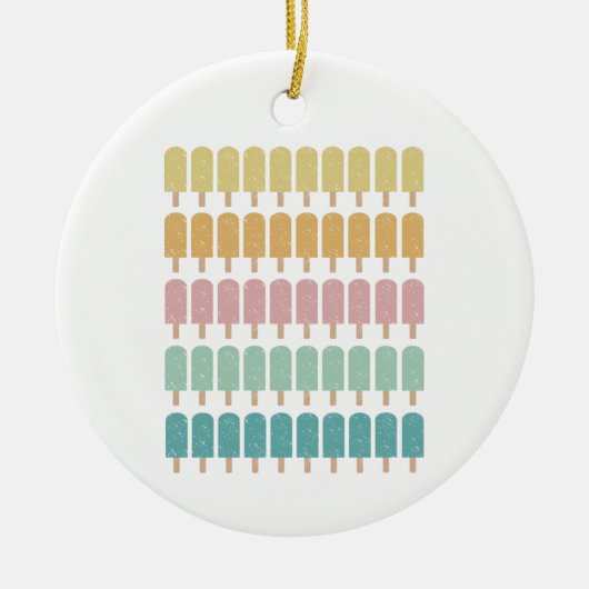 Popsicles  Ice Cream Retro Summer Design Keramisch Ornament (Voorkant)