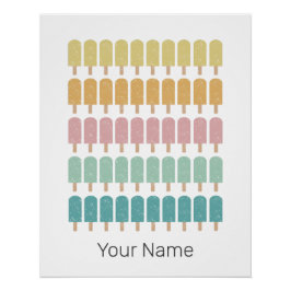 Popsicles  Ice Cream Retro Summer Design Perfect Poster