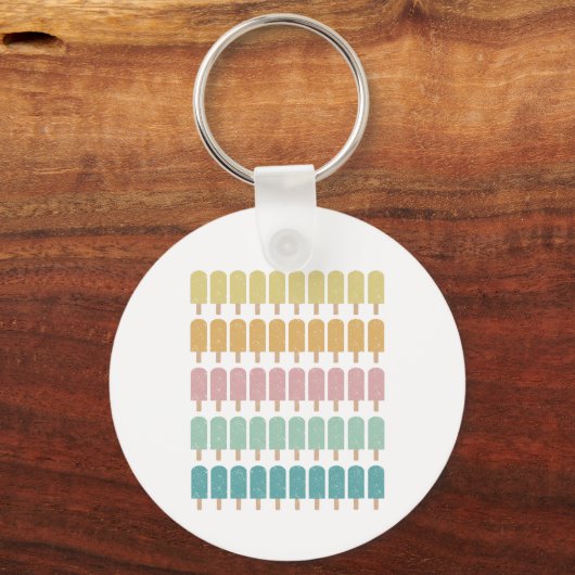 Popsicles Ice Cream Retro Summer Design Sleutelhanger (Voorkant)