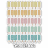 Popsicles  Ice Cream Retro Summer Design Sticker (Voorkant)