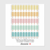 Popsicles  Ice Cream Retro Summer Design Sticker (Vel)