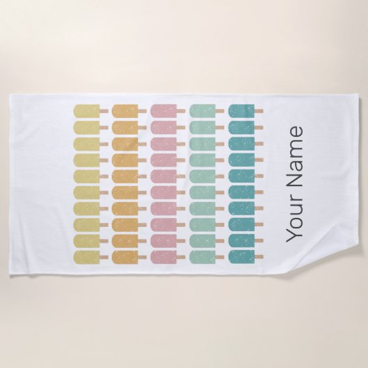 Popsicles  Ice Cream Retro Summer Design Strandlaken (Voorkant)