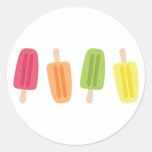 Popsicles Ronde Sticker (Voorkant)