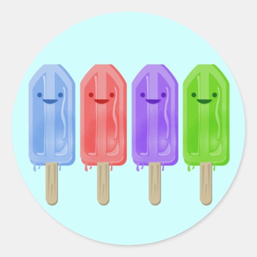 Popsicles Ronde Sticker (Voorkant)